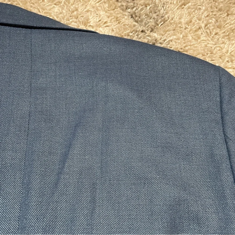Bar III Mens Slim Fit Blazer‎ Blue Gray Textured Two Button Sport Coat